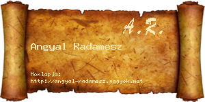Angyal Radamesz névjegykártya